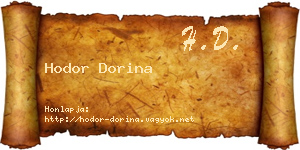 Hodor Dorina névjegykártya